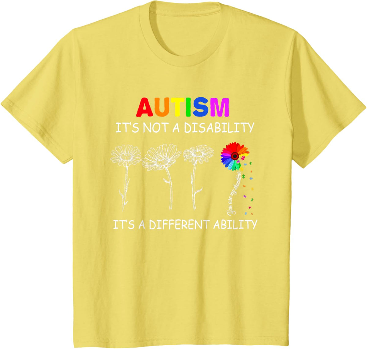 Not a disability its a different ability - Autism Awareness T-Shirt, Black
