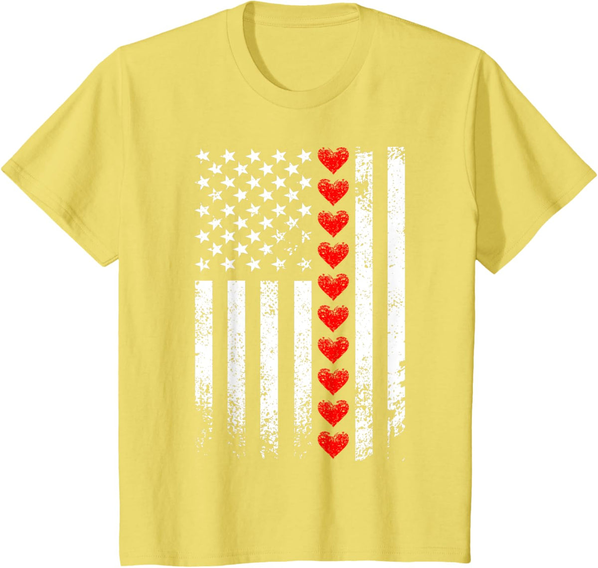 Vintage Valentines Day American Flag Hearts Mens Boys Kids
