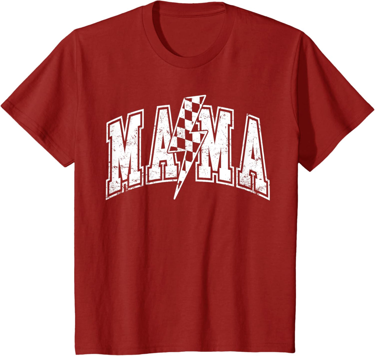 Mama Lightning Bolt Checkered Varsity Mom Women Mother&#39;s Day Mother Shirt
