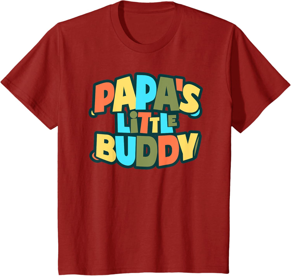 Kids Papa&#39;s Little Buddy Shirt Cute Toddlers Fathers Day Outfit