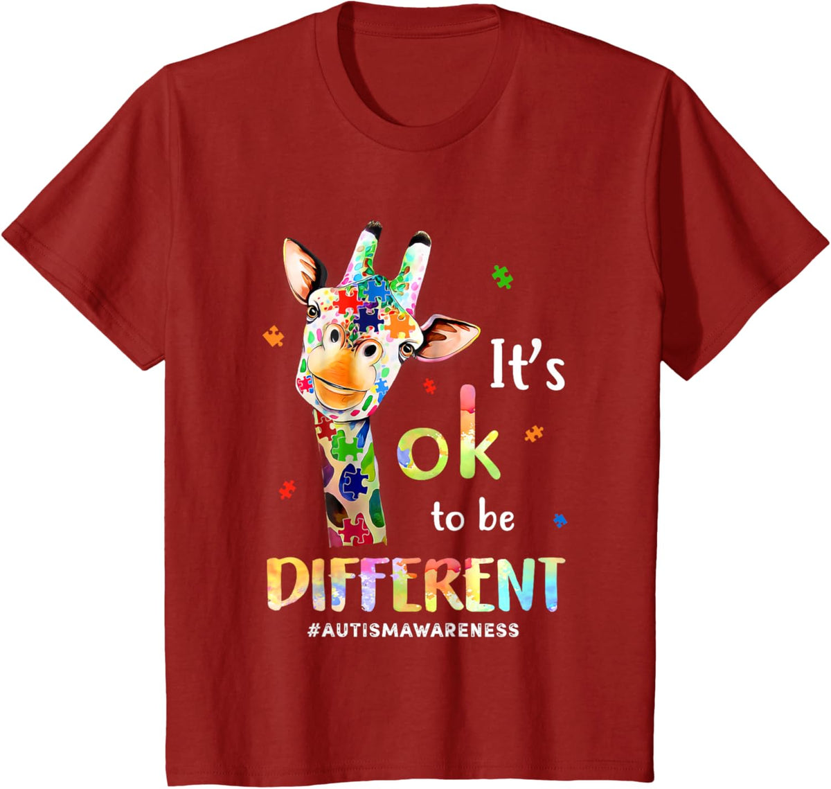Its Ok To Be Different Autism Awareness Giraffe