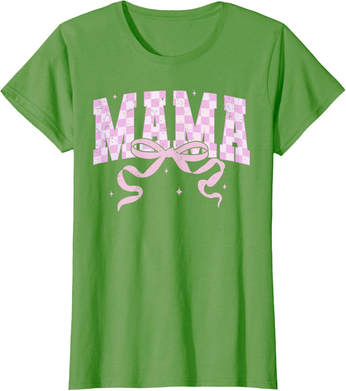 Retro Checkered Mama Coquette Mother&#39;s Day Pink Bow