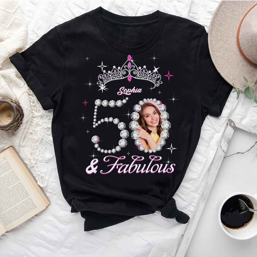 50th Birthday Shirts, Custom Birthday Shirts, Turning 50 Shirt, Gifts For Women Turning 50, 50 And Fabulous Shirt, 50th Birthday Shirts For Her-YPT-HCT