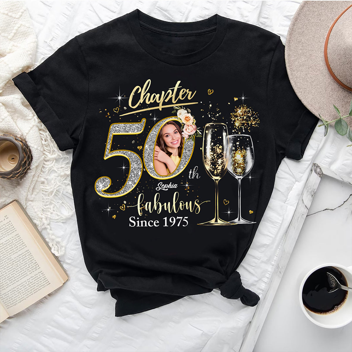 Chapter 50, Fabulous Since 1975 50th Birthday Unique T Shirt For Woman, Custom Birthday Shirt, Her Gifts For 50 Years Old , Turning 50 Birthday Cotton Shirt-YPT-HMT
