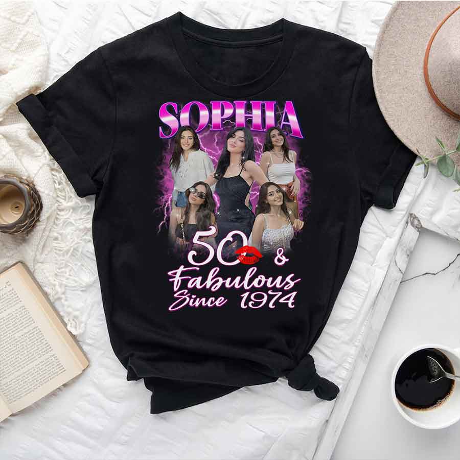 50th Birthday Shirts, Custom Birthday Shirts, Turning 50 Shirt, Gifts For Women Turning 50, 50 And Fabulous Shirt, 1974 Shirt, 50th Birthday Shirts For Her-YPT-HCT