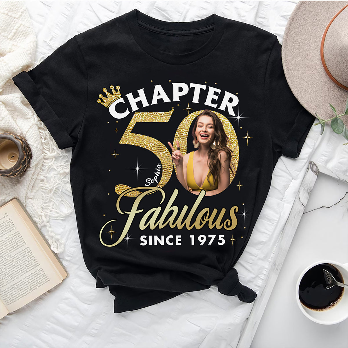 Chapter 50, 50th Birthday Unique T Shirt For Woman, Custom Birthday Shirt, Her Gifts For 50 Years Old , Turning 50 Birthday Cotton Shirt-YPT-HMT