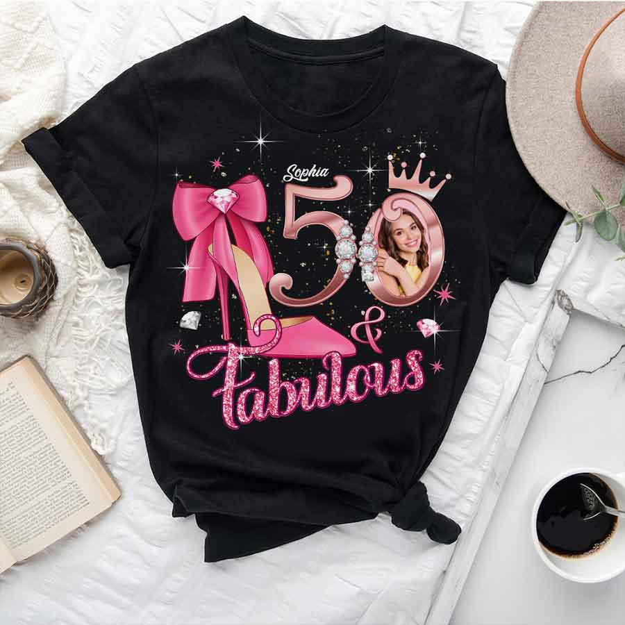 50th Birthday Shirts, Custom Birthday Shirts, Turning 50 Shirt, Gifts For Women Turning 50, 50 And Fabulous Shirt, 50th Birthday Shirts For Her-YPT-HCT