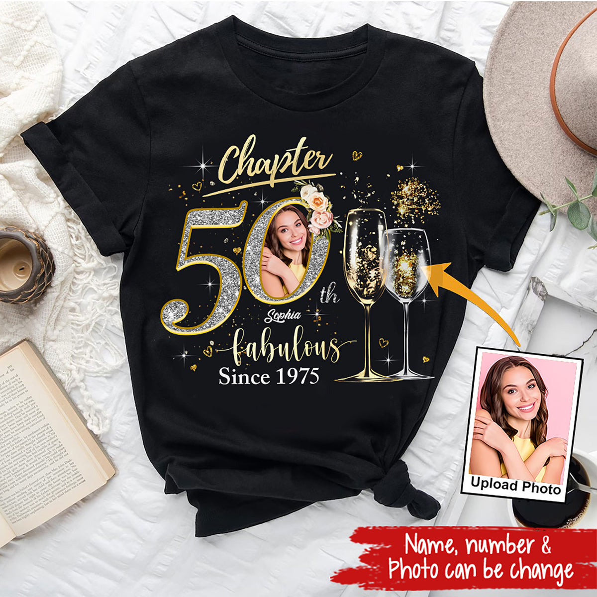 Chapter 50, Fabulous Since 1975 50th Birthday Unique T Shirt For Woman, Custom Birthday Shirt, Her Gifts For 50 Years Old , Turning 50 Birthday Cotton Shirt-YPT-HMT
