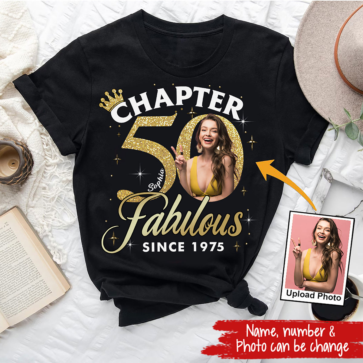 Chapter 50, 50th Birthday Unique T Shirt For Woman, Custom Birthday Shirt, Her Gifts For 50 Years Old , Turning 50 Birthday Cotton Shirt-YPT-HMT