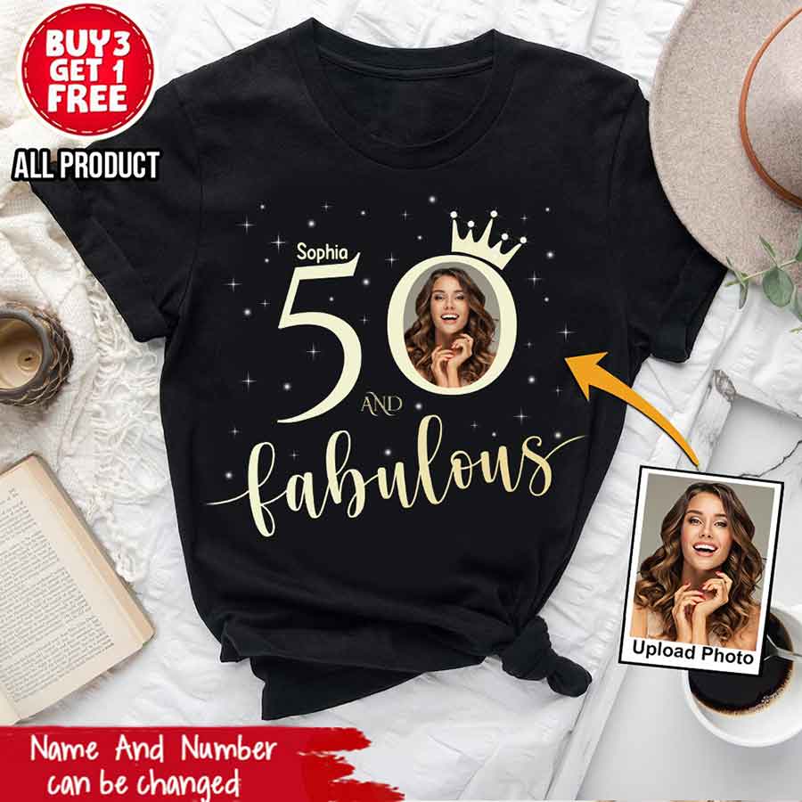 50th Birthday Shirts, Custom Birthday Shirts, Turning 50 Shirt, Gifts For Women Turning 50, 50 And Fabulous Shirt, 50th Birthday Shirts For Her - YPT-HCT