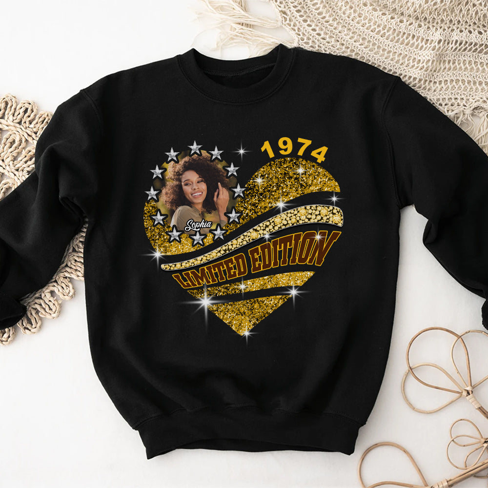 Custom Face Photo 50&#39;s Birthday Shirt, 1974 Shirt, 50th Birthday Unique T Shirt For Woman, Custom Birthday Shirt, Her Gifts For 50 Years Old, Custom Picture Tee, Personalized Birthday Shirt-YPT-HCT