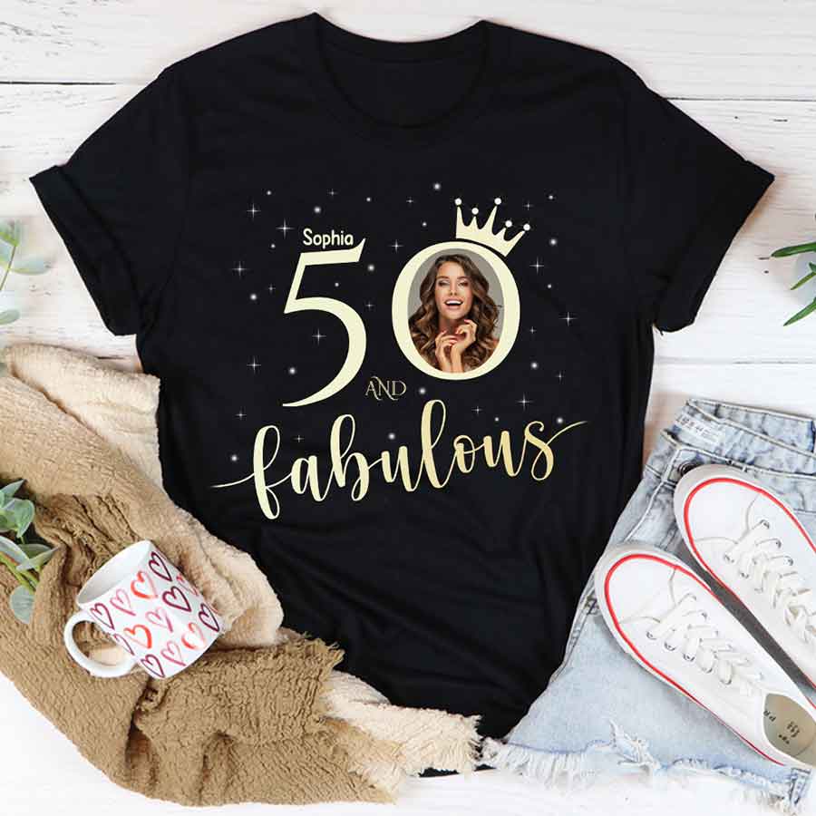 50th Birthday Shirts, Custom Birthday Shirts, Turning 50 Shirt, Gifts For Women Turning 50, 50 And Fabulous Shirt, 50th Birthday Shirts For Her - YPT-HCT