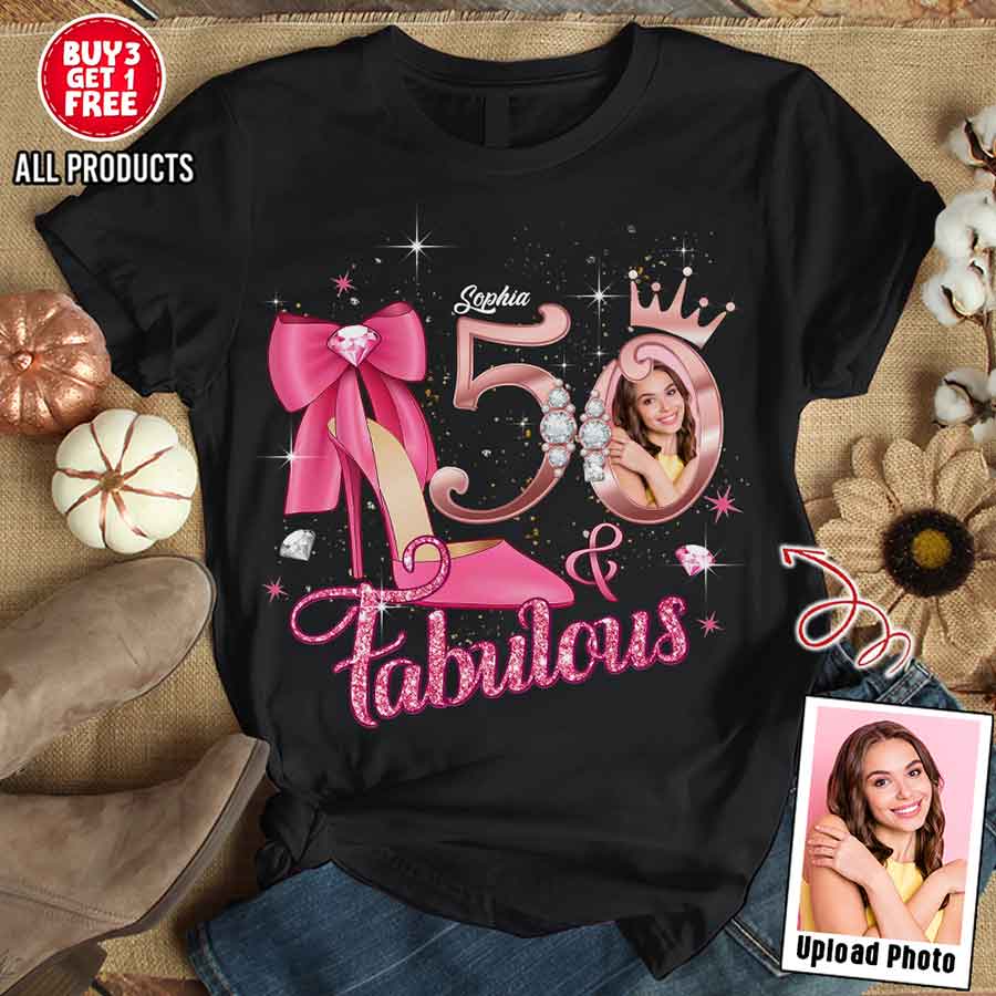 50th Birthday Shirts, Custom Birthday Shirts, Turning 50 Shirt, Gifts For Women Turning 50, 50 And Fabulous Shirt, 50th Birthday Shirts For Her-YPT-HCT