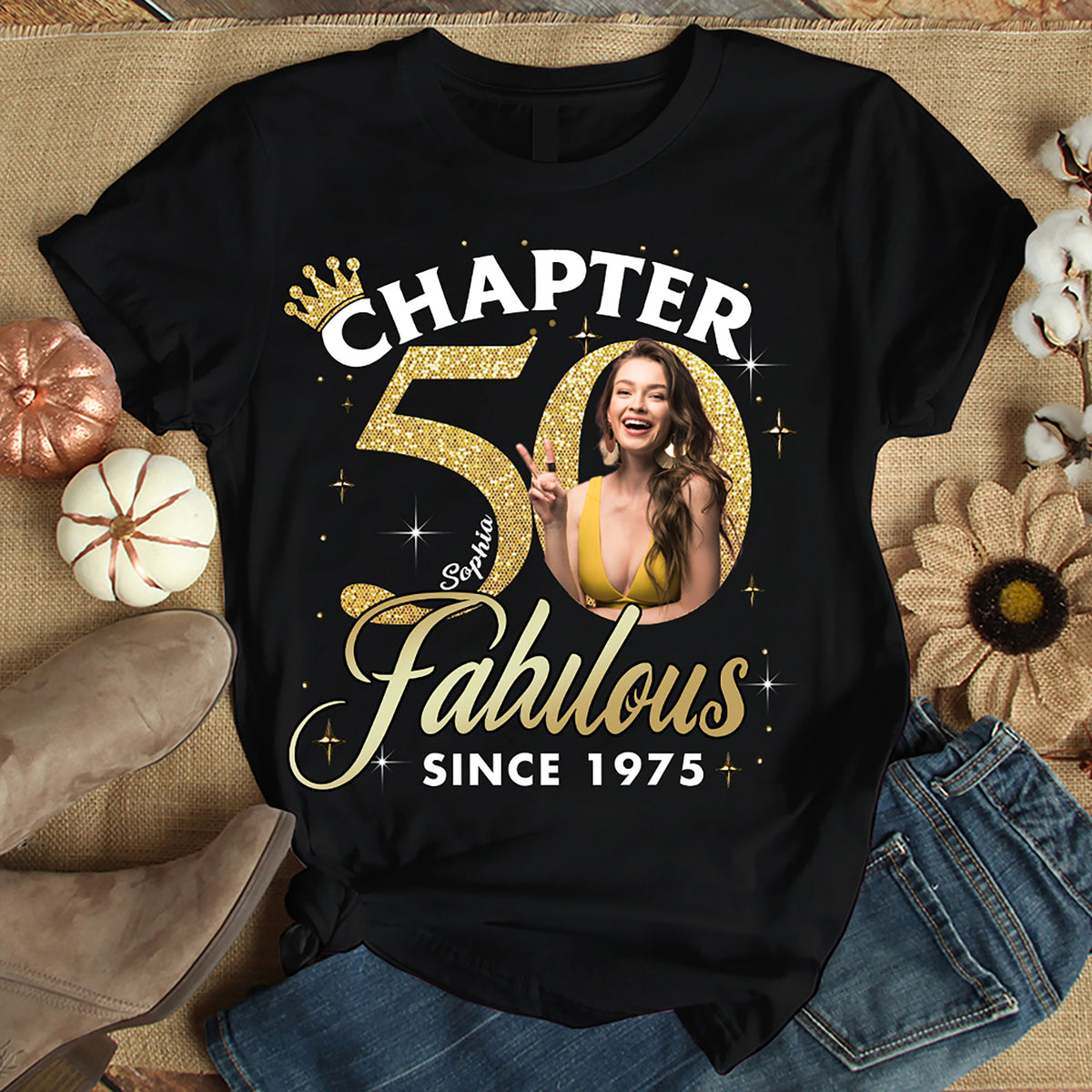 Chapter 50, 50th Birthday Unique T Shirt For Woman, Custom Birthday Shirt, Her Gifts For 50 Years Old , Turning 50 Birthday Cotton Shirt-YPT-HMT