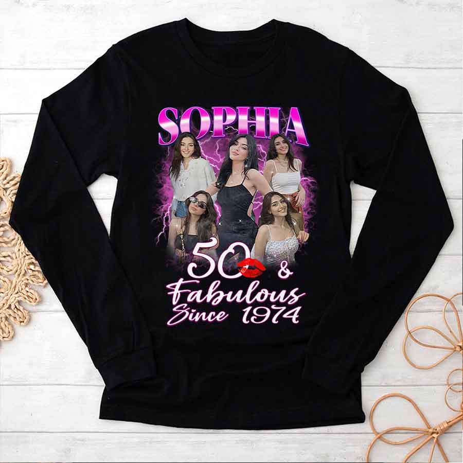 50th Birthday Shirts, Custom Birthday Shirts, Turning 50 Shirt, Gifts For Women Turning 50, 50 And Fabulous Shirt, 1974 Shirt, 50th Birthday Shirts For Her-YPT-HCT
