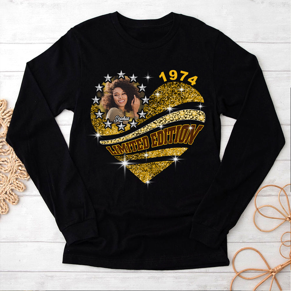 Custom Face Photo 50&#39;s Birthday Shirt, 1974 Shirt, 50th Birthday Unique T Shirt For Woman, Custom Birthday Shirt, Her Gifts For 50 Years Old, Custom Picture Tee, Personalized Birthday Shirt-YPT-HCT