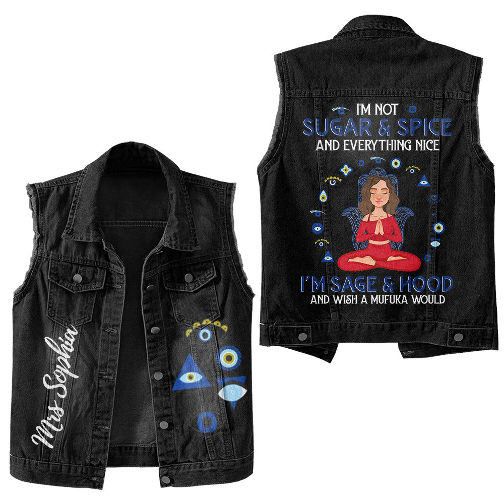 Premium Log Denim Vest - Gift For Women,  Denim Vest  Yoga,  Yoga Lover