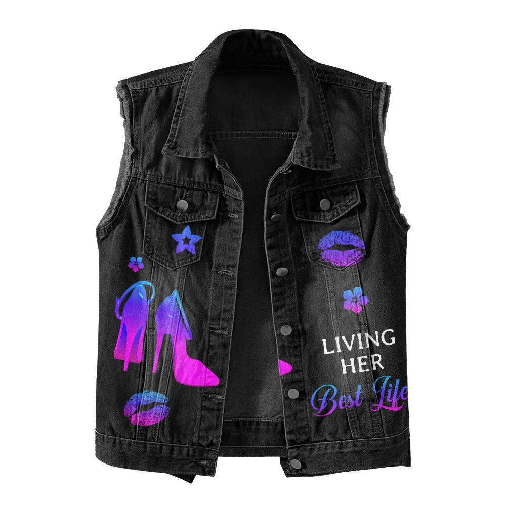 Premium Log Denim Vest - November Birthday Gifts, Custom Birthday Gift, Queens Are Born In November