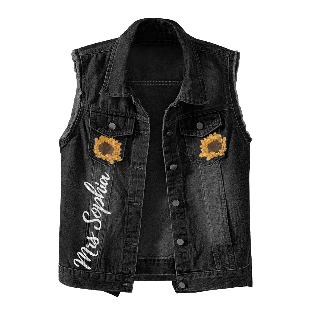 Premium Log Denim Vest - November Birthday Gifts, Custom Birthday Gift, Queens Are Born In November