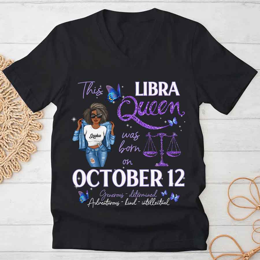 Custom Birthday Shirt, Libra Zodiac T Shirt, Libra Birthday Shirt, Libra T Shirts For Ladies, Libra Queen T Shirt, Libra Queen Birthday Shirt-YPT-HCT