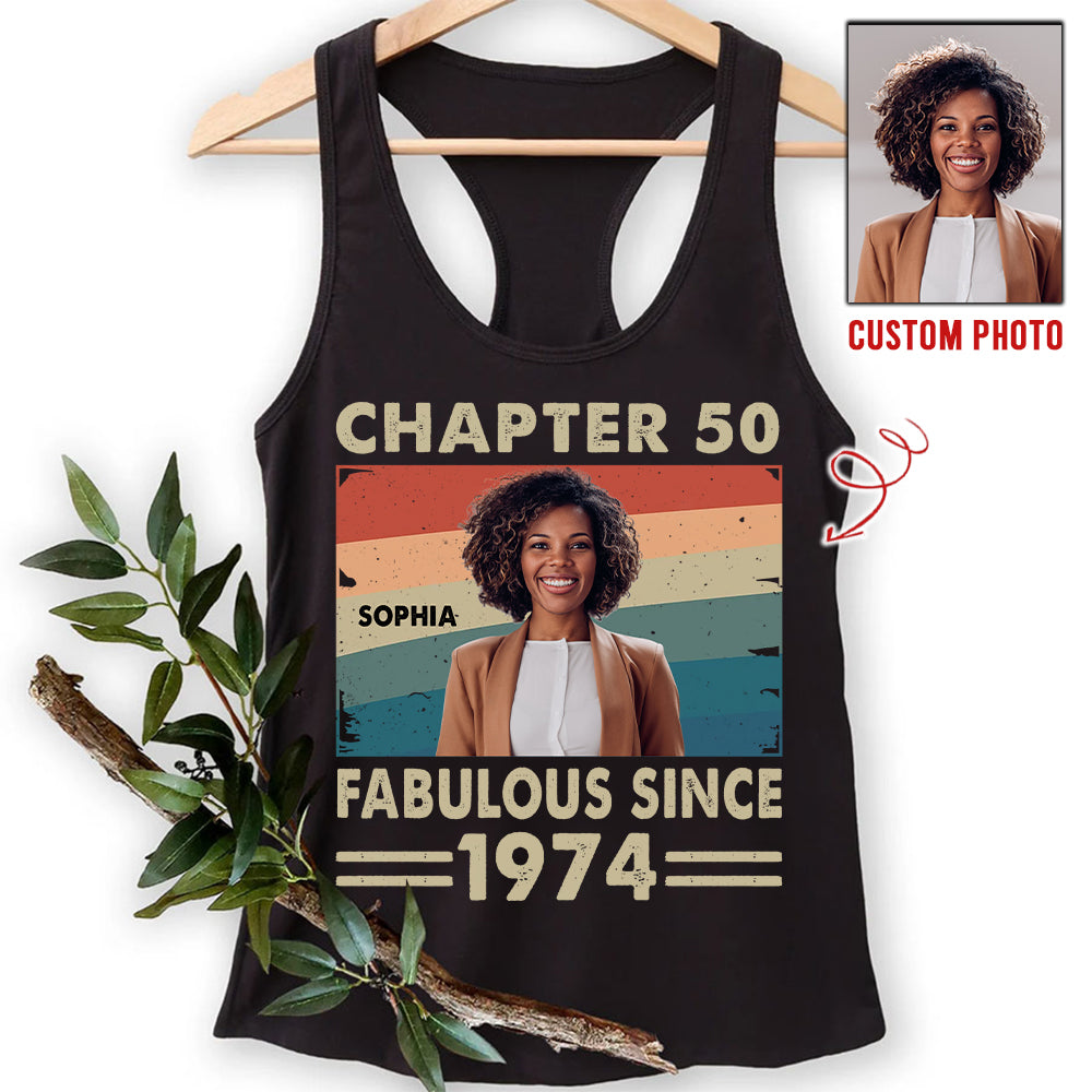 Chapter 50, Fabulous Since 1974 50th Birthday Unique T Shirt For Woman, Her Gifts For 50 Years Old , Turning 50 Birthday Cotton Shirt - HCT