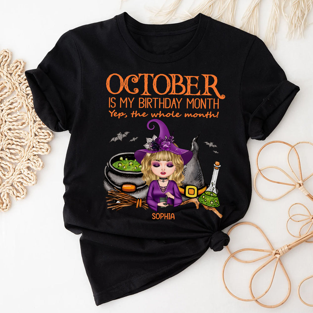 Personalized October Birthday Shirt, Custom Birthday Shirt, Queens was Born In October, October Birthday Shirts For Woman, October Birthday Gifts-YPT-HCT