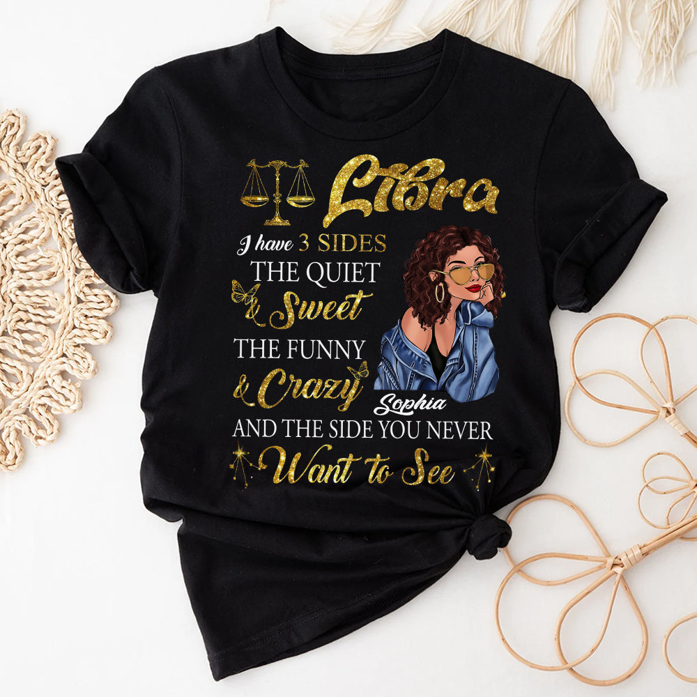 Personalized Libra Zodiac t shirt, Libra Birthday shirt, Libra t shirts for ladies, Libra queen t shirt, Libra Queen Birthday shirt-YPT-HCT