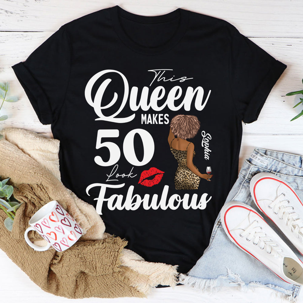 Personalized 50th Birthday Unique T Shirt For Woman, Custom Birthday Shirt, Her Gifts For 50 Years Old , Turning 50 Birthday Cotton Shirt-YPT-HCT