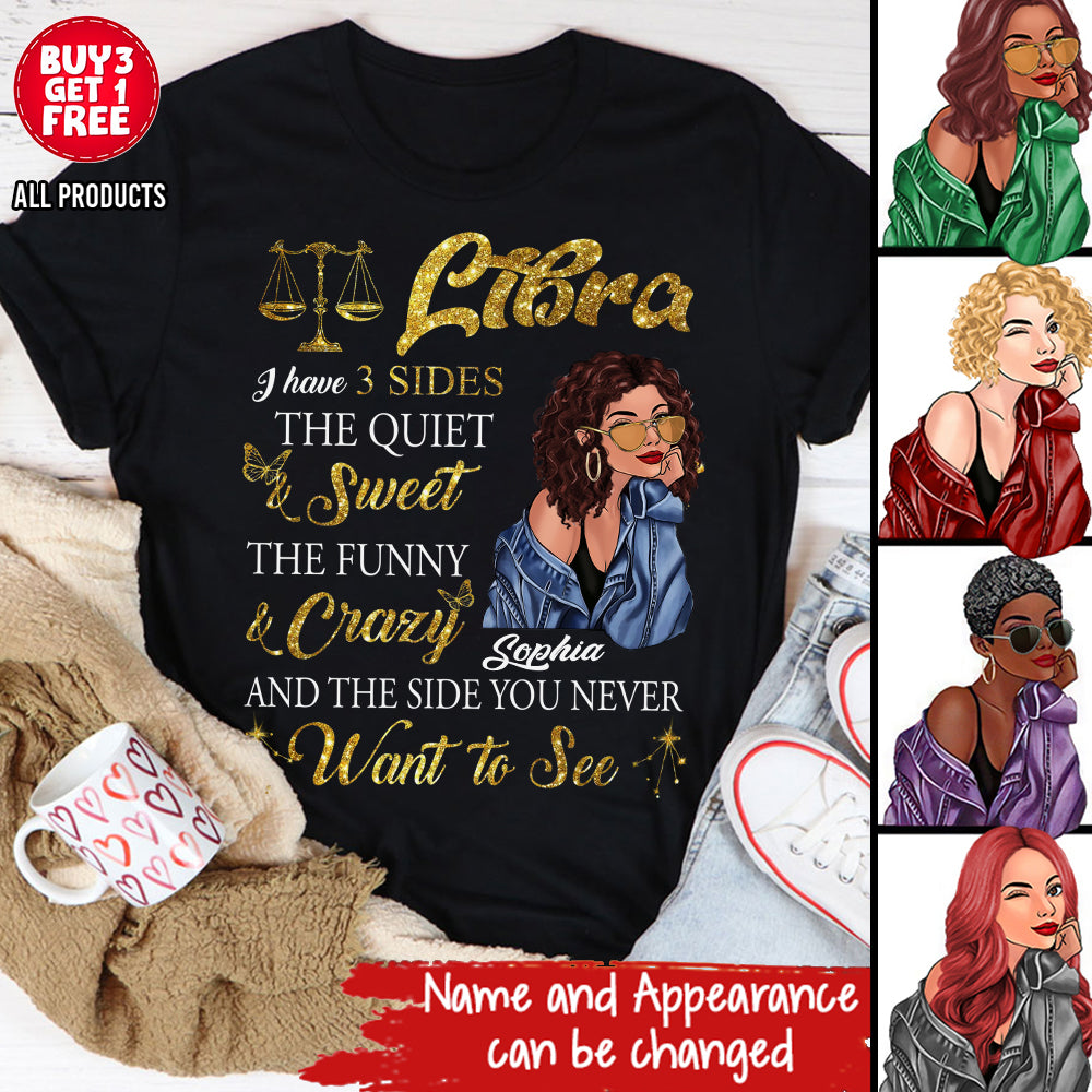 Personalized Libra Zodiac t shirt, Libra Birthday shirt, Libra t shirts for ladies, Libra queen t shirt, Libra Queen Birthday shirt-YPT-HCT