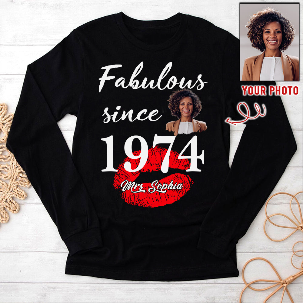 50th Birthday Shirts For Her, Personalised 50th Birthday Gifts, 1974 T Shirt, 50 And Fabulous Shirt, 50th Birthday Shirt Ideas, Gift Ideas 50th Birthday Woman - HCT