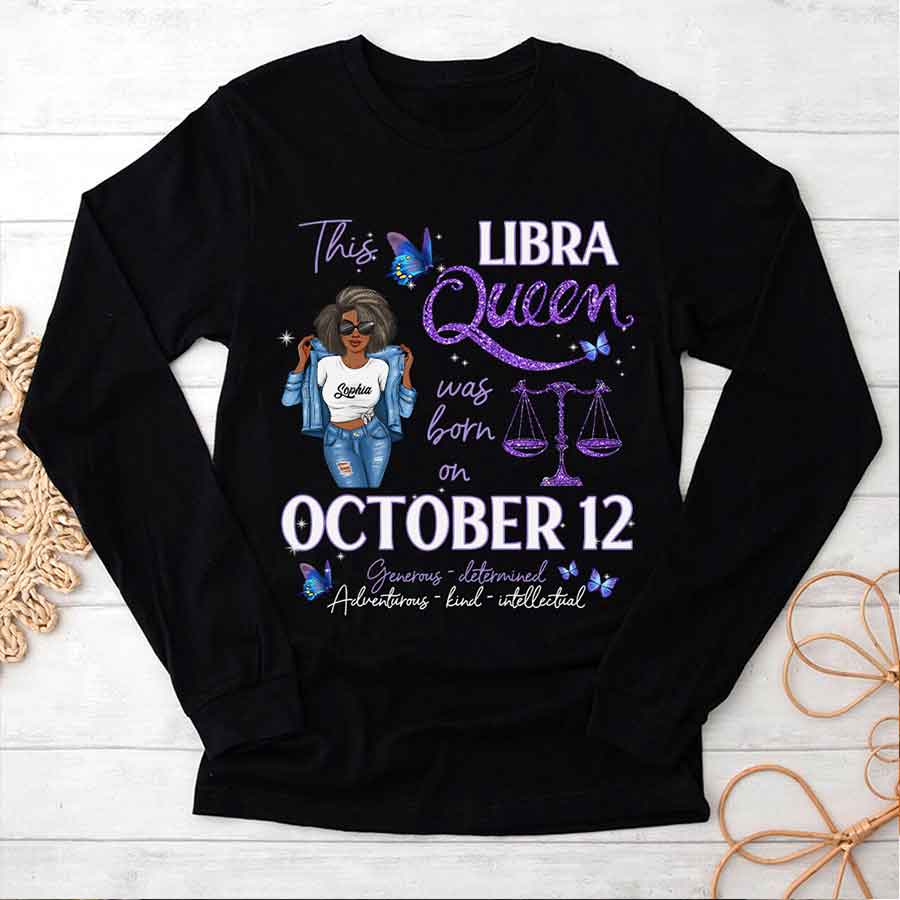 Custom Birthday Shirt, Libra Zodiac T Shirt, Libra Birthday Shirt, Libra T Shirts For Ladies, Libra Queen T Shirt, Libra Queen Birthday Shirt-YPT-HCT