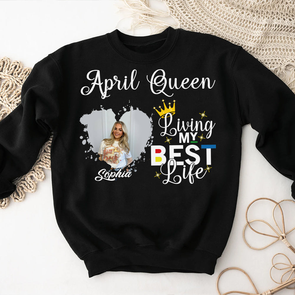 April Birthday Shirt, Custom Birthday Shirt, Queens Born In April, April Birthday Shirts For Woman, April Birthday Gifts, April Is My Birthday Month, Yep The Whole Month-YPT-HCT