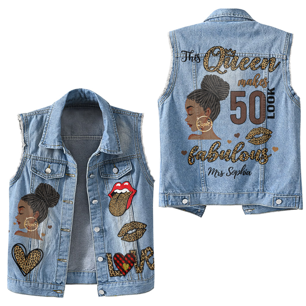 Premium Log Denim Vest - Personalised 50th Birthday Gifts, Gift Ideas 50th Birthday Woman