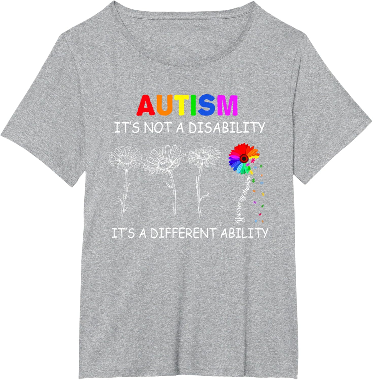 Not a disability its a different ability - Autism Awareness T-Shirt, Black