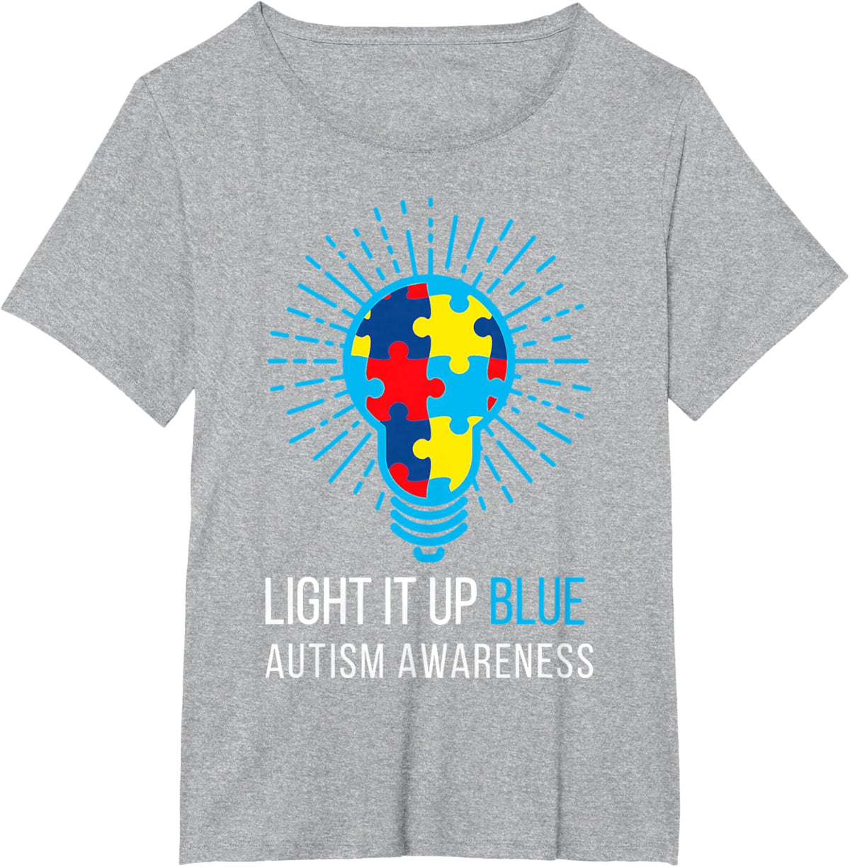Light It Up Blue Autism Awareness Ribbon Puzzle Pieces