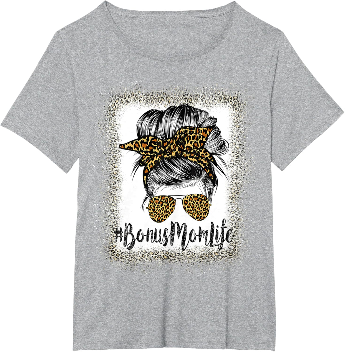 Bonus Mom Life Hair Bandana Glasses Leopard Mother&#39;s Day T