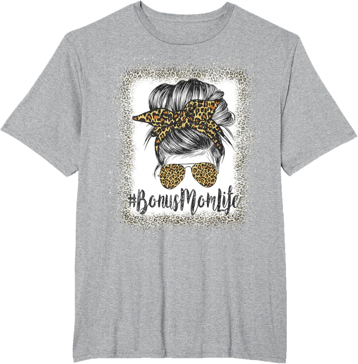 Bonus Mom Life Hair Bandana Glasses Leopard Mother&#39;s Day T