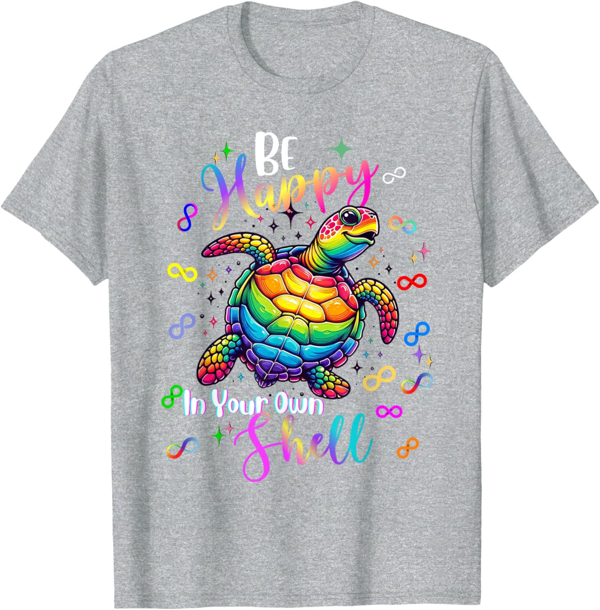 Rainbow Turtle Be Happy In Your Own Shell Autism Awareness
