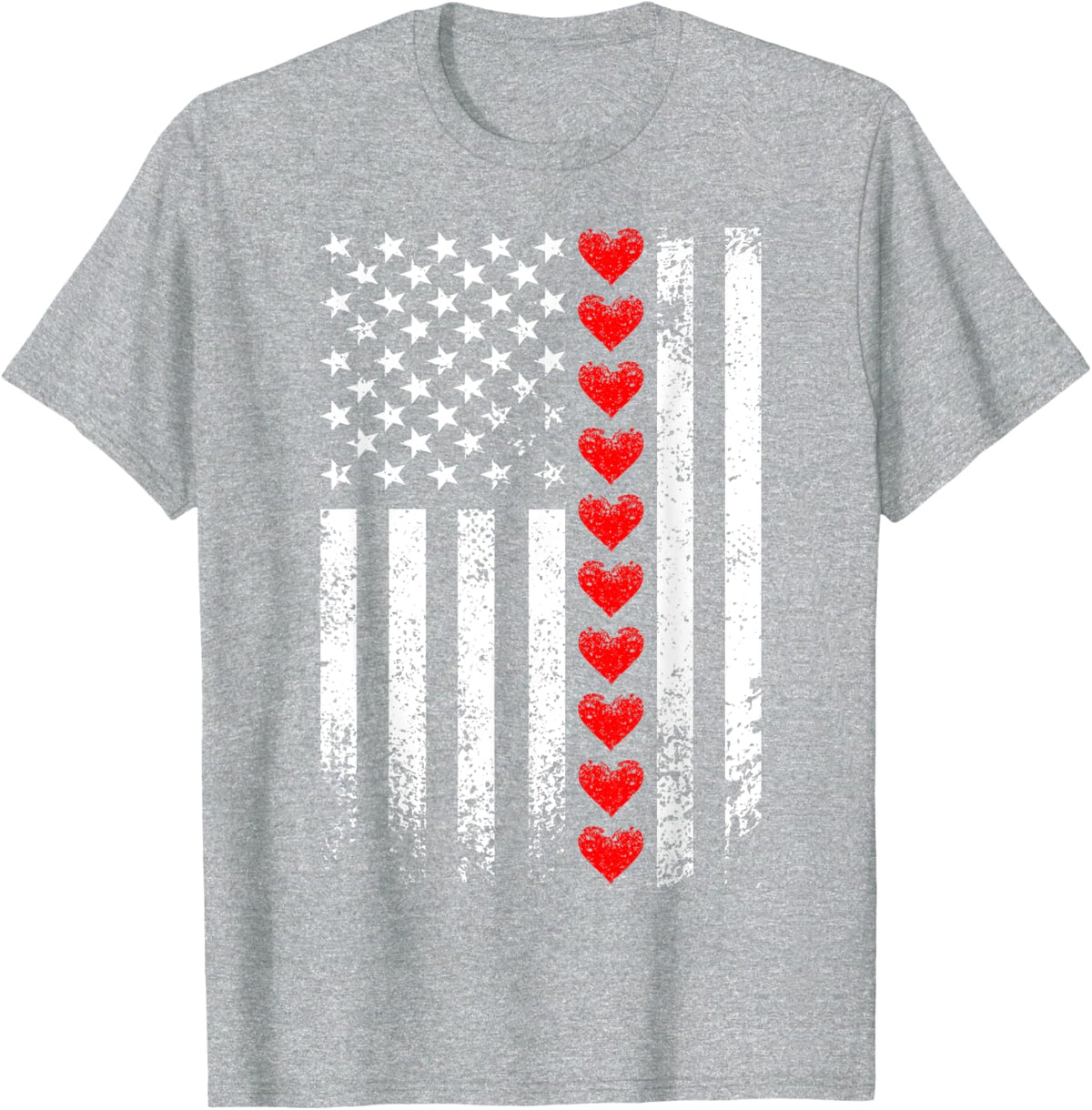 Vintage Valentines Day American Flag Hearts Mens Boys Kids
