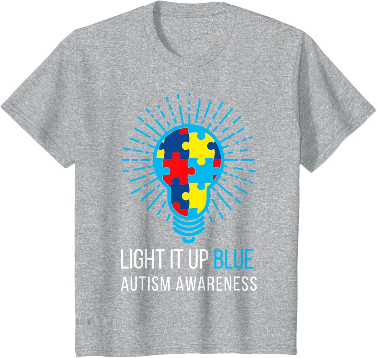 Light It Up Blue Autism Awareness Ribbon Puzzle Pieces