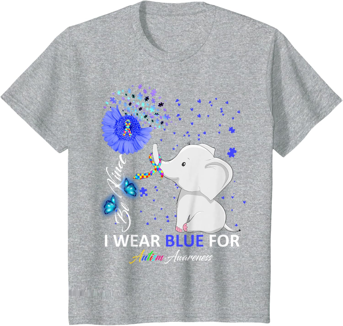I Wear Blue Autism Awareness - Elephant Autism Awareness
