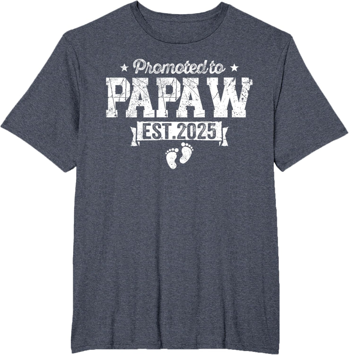 Retro Promoted To Papaw 2025 New Papaw First Father&#39;s Day T-Shirt, Small, Black