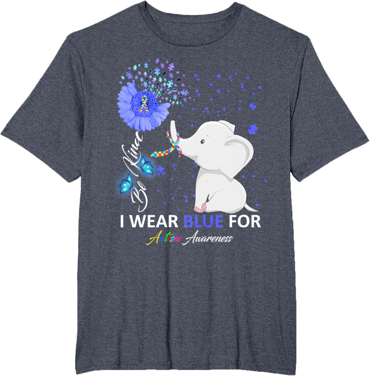 I Wear Blue Autism Awareness - Elephant Autism Awareness