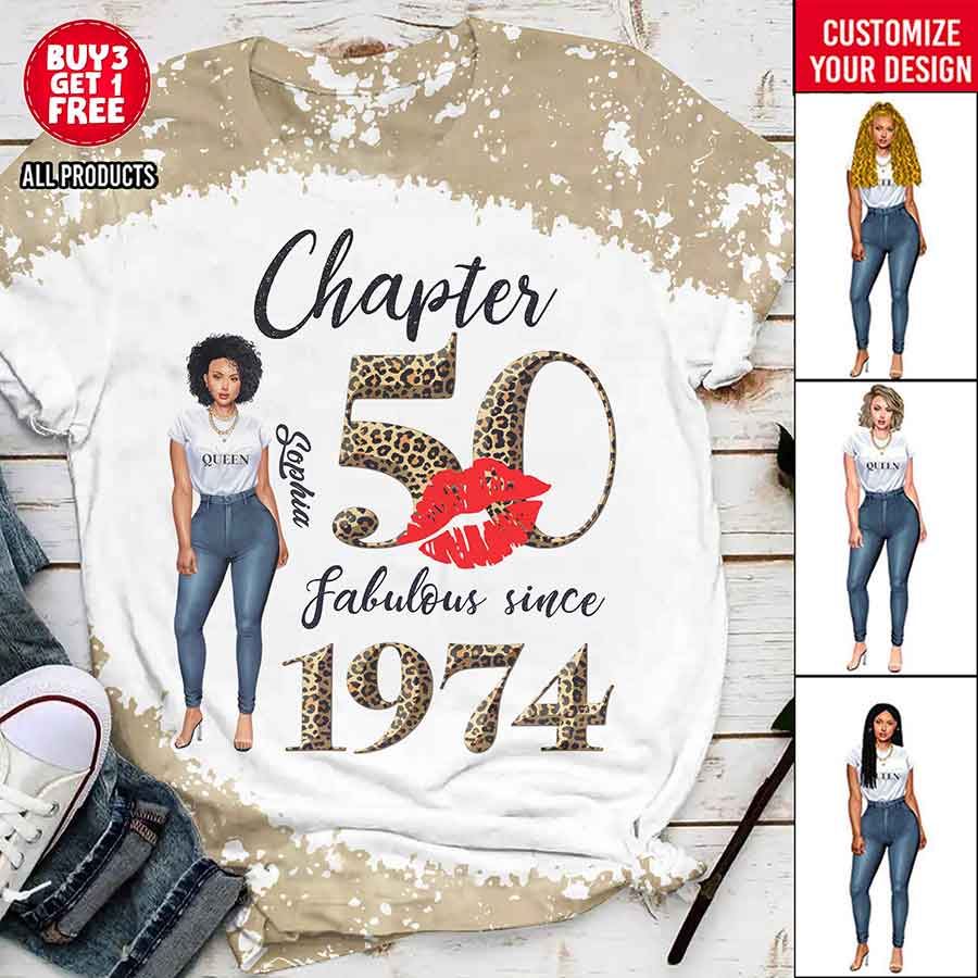 Chapter 50, Fabulous Since 1974 50th Birthday Unique T Shirt For Woman, Custom Birthday Shirt, Her Gifts For 50 Years Old , Turning 50 Birthday Cotton Shirt-YPT-HCT