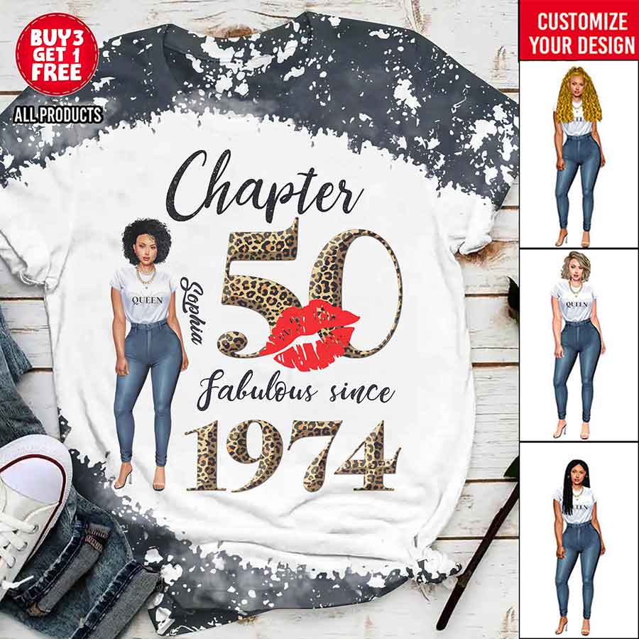 Chapter 50, Fabulous Since 1974 50th Birthday Unique T Shirt For Woman, Custom Birthday Shirt, Her Gifts For 50 Years Old , Turning 50 Birthday Cotton Shirt-YPT-HCT