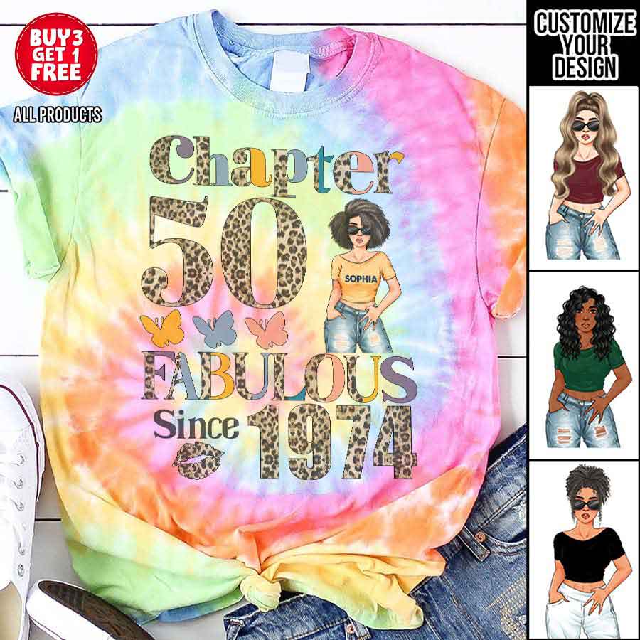 Chapter 50, Fabulous Since 1974 50th Birthday Unique T Shirt For Woman, Custom Birthday Shirt, Her Gifts For 50 Years Old , Turning 50 Birthday Cotton Shirt - YPT- HCT