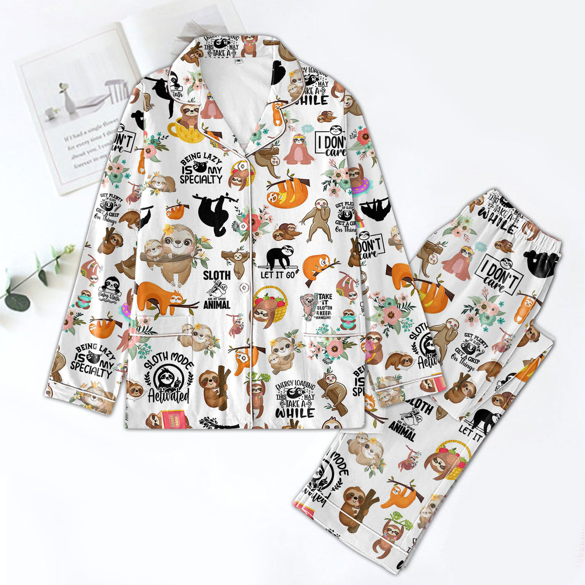 Premium Pajamas Set - Gift For Sloth Lovers