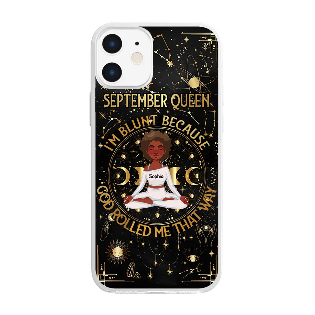 Personalized Clear Phone Case, Birthday Gifts For September Queens, September Birthday Gift Idea For Yoga Lovers