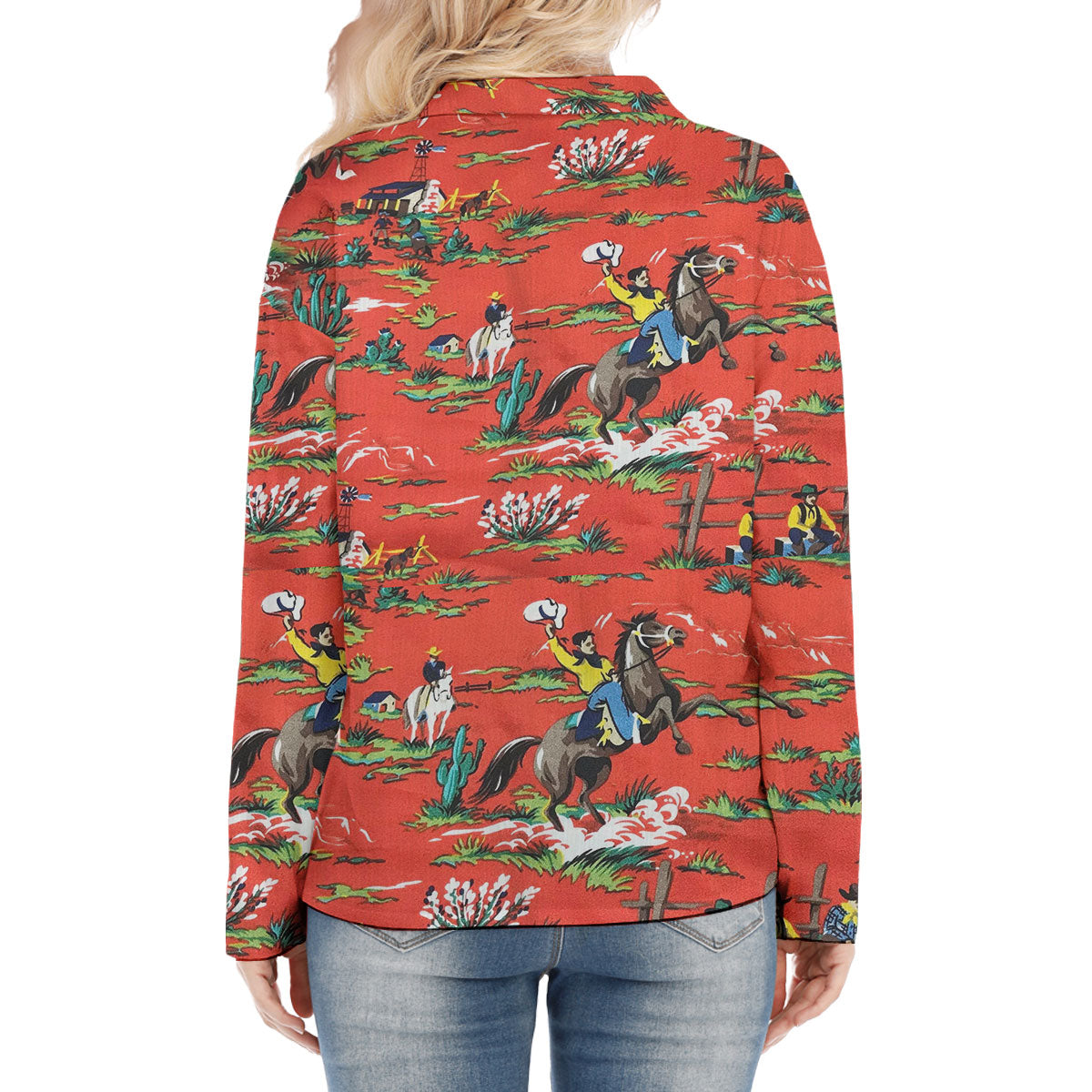 Cowboy Horse Riding Casual Shirt for Woman