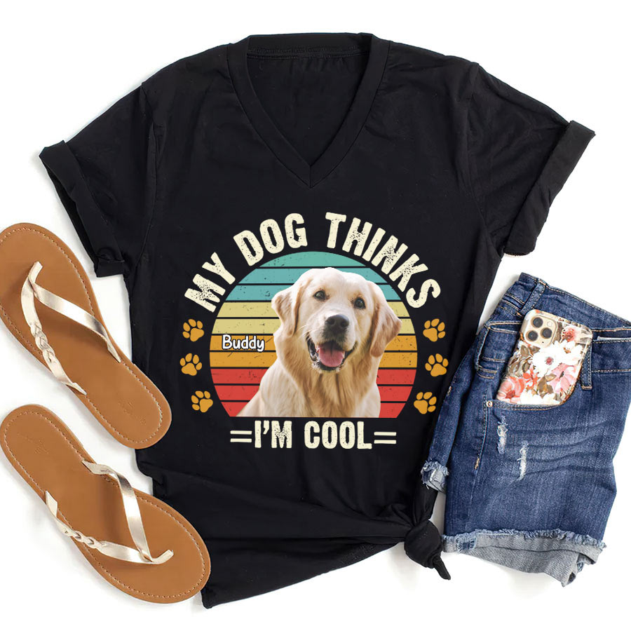 Custom Dog Mom Shirt Customized Dog Photo &amp; Text Personalized Upload Dog Photo Shirt